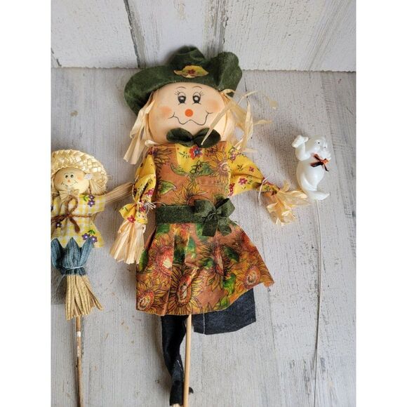 Fall Halloween scarecrow ghost pick flower accessory set - Picture 4 of 10